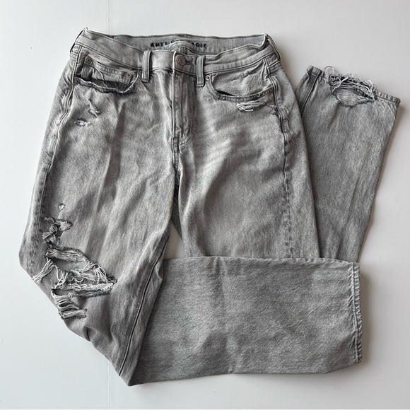 🍒(A461) Women’s American Eagle Jeans. Light Gray Distressed Wash. Size: 6 Long - Picture 15 of 15